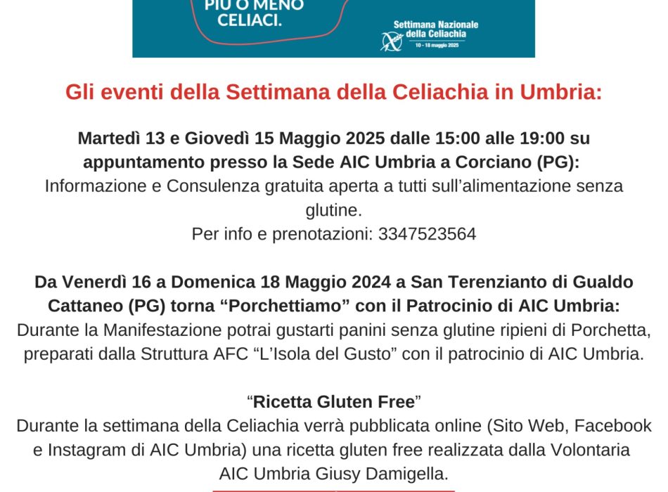 Settimana Nazionale della Celiachia 2025